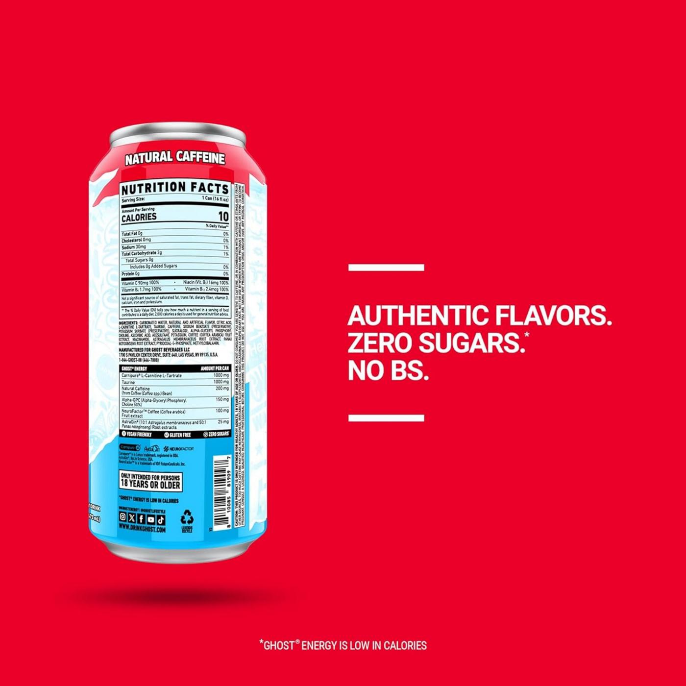 Ghost Zero Sugar Merica Pop Energy Drink; image 2 of 7