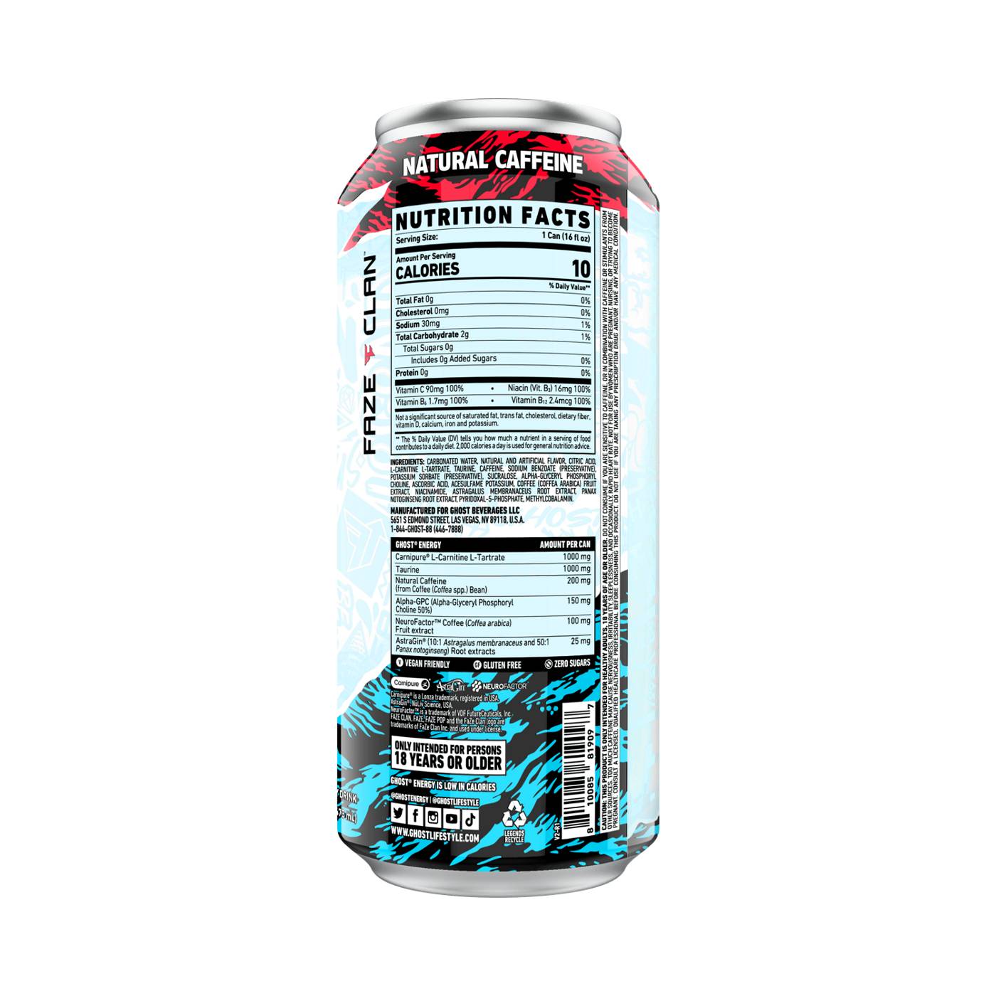 Ghost Energy Drink - Faze Pop; image 3 of 3