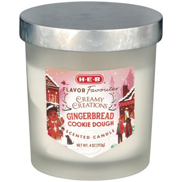 H-E-B Flavor Favorites Creamy Creations Gingerbread Cookie Dough Ice Cream Scented Candle, 4 oz