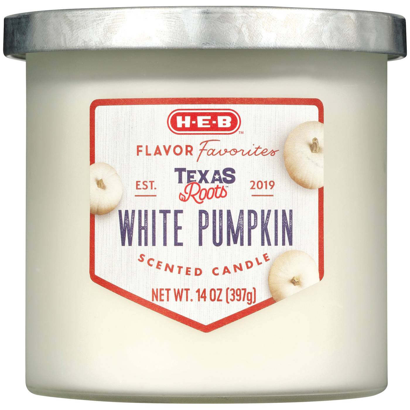 H-E-B Flavor Favorites Texas Roots White Pumpkin Scented Candle; image 1 of 2