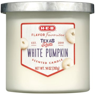 H-E-B Flavor Favorites Texas Roots White Pumpkin Scented Candle