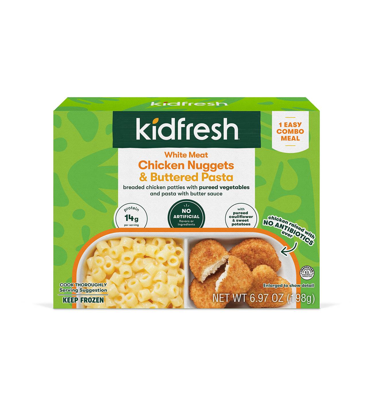 Kidfresh Chicken Nuggets & Buttered Pasta; image 1 of 2