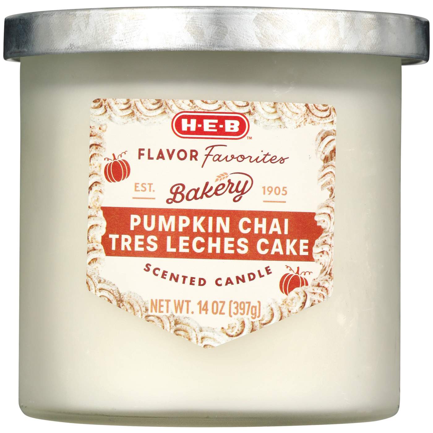 H-E-B Flavor Favorites Pumpkin Chai Tres Leches Cake Scented Candle; image 1 of 2