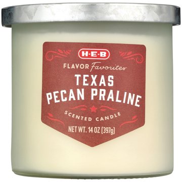 H-E-B Flavor Favorites Texas Pecan Praline Scented Candle, 14 oz