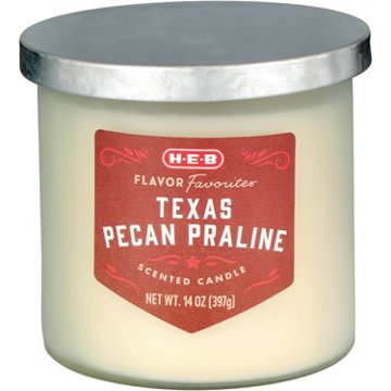 H-E-B Flavor Favorites Texas Pecan Praline Scented Candle, 14 oz