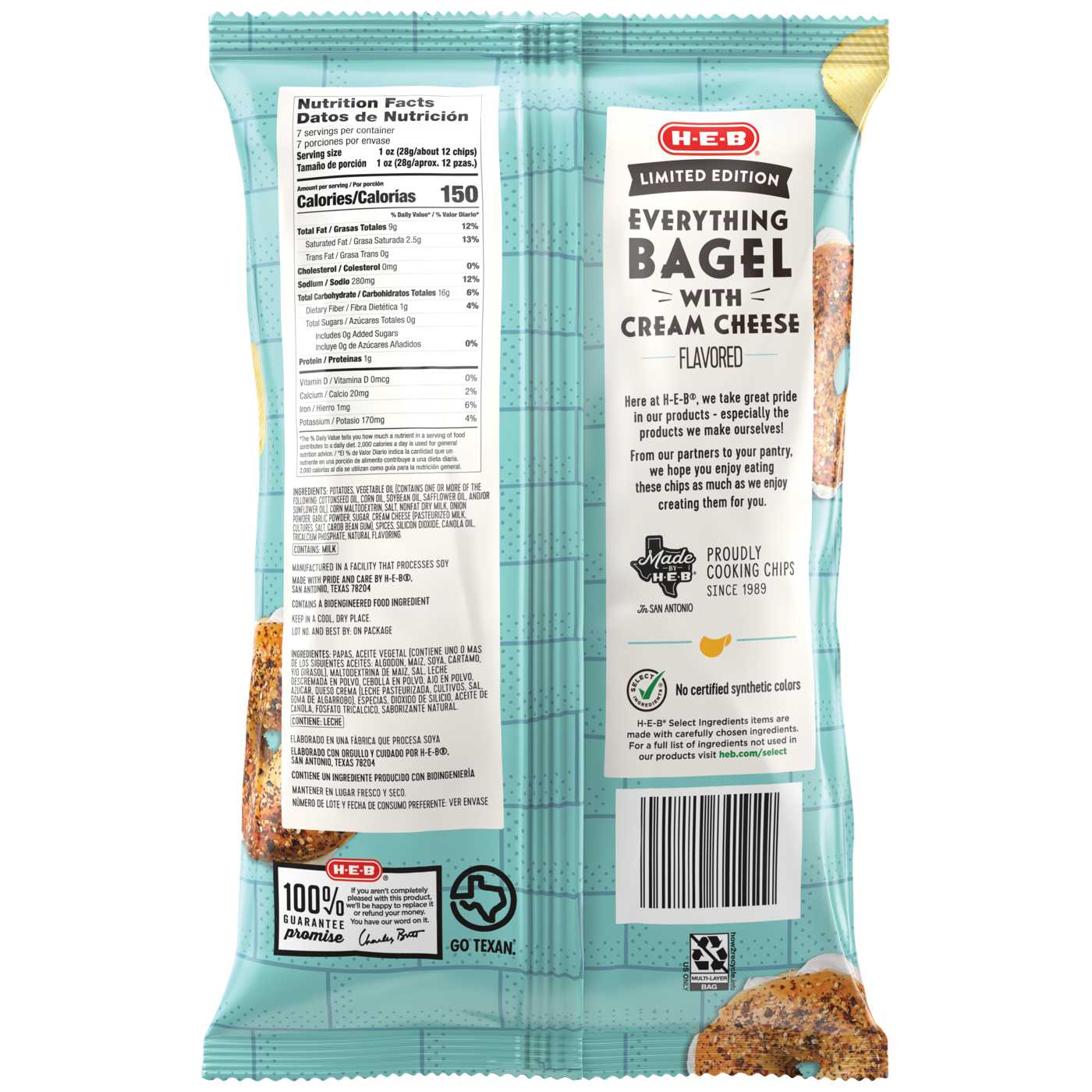 H-E-B Ridged Potato Chips - Everything Bagel Cream Cheese; image 2 of 2