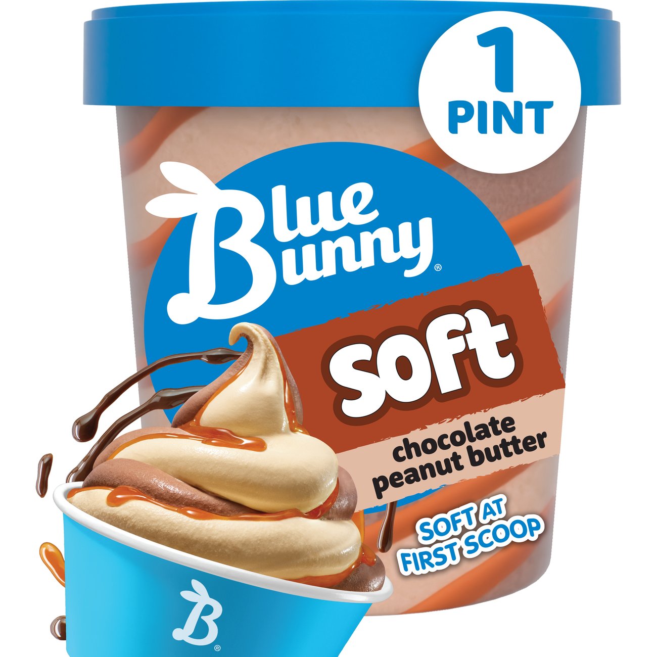 Blue Bunny Soft Chocolate Peanut Butter Frozen Dessert - Shop Ice cream ...