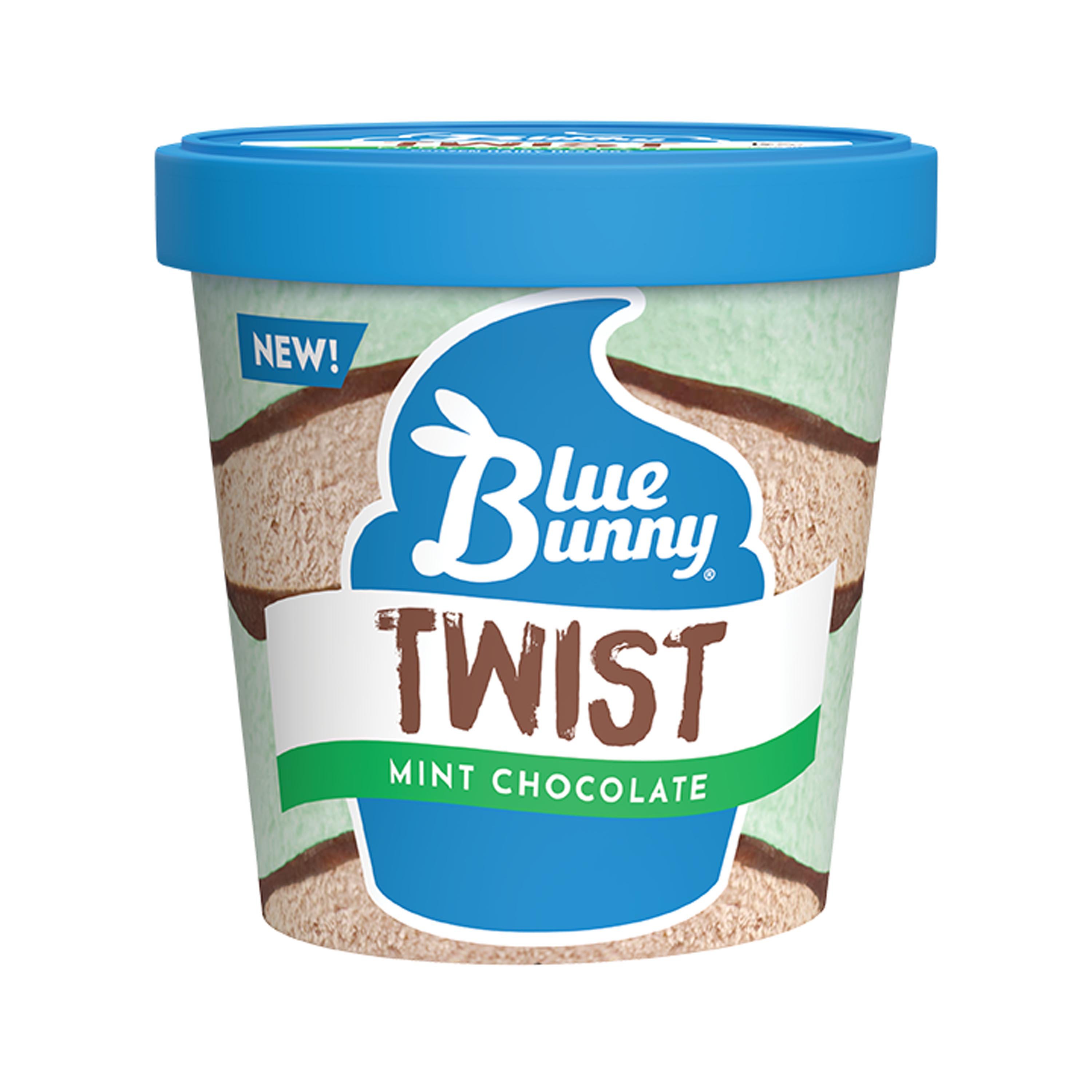 Blue Bunny Twist Mint Chocolate Soft Serve Frozen Dessert Shop Ice