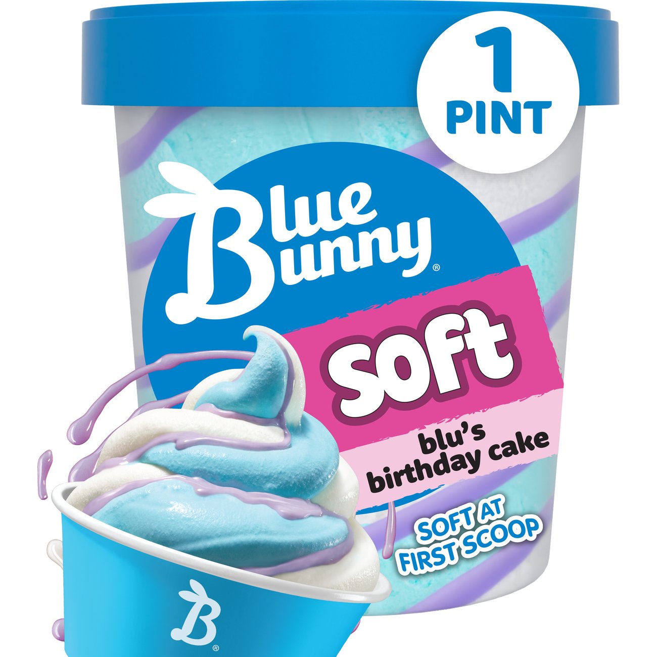 Blue Bunny Twist Blu’s Birthday Cake Soft Serve Frozen Dessert - Shop ...