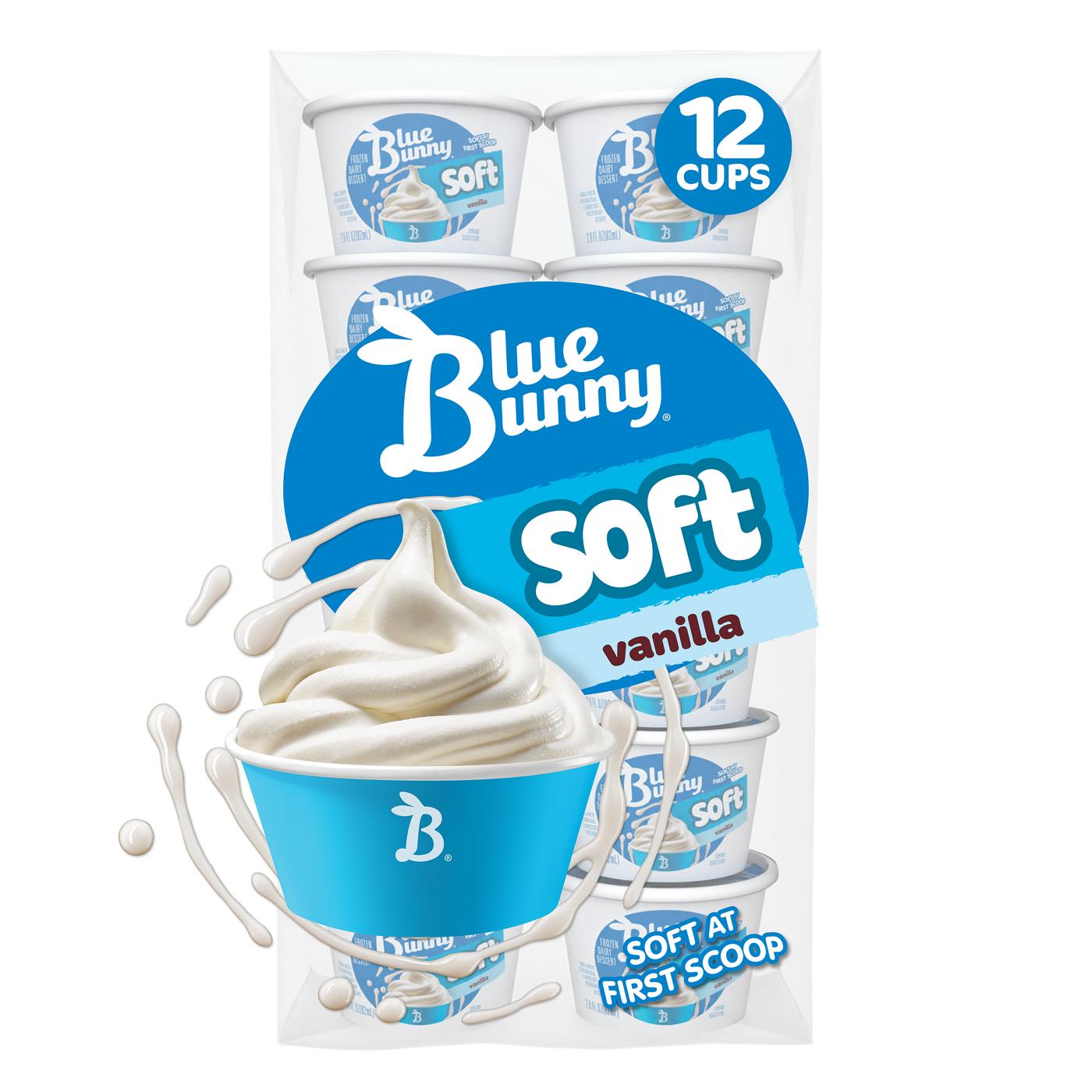 Blue Bunny Soft Vanilla Frozen Dairy Dessert Cups; image 1 of 3