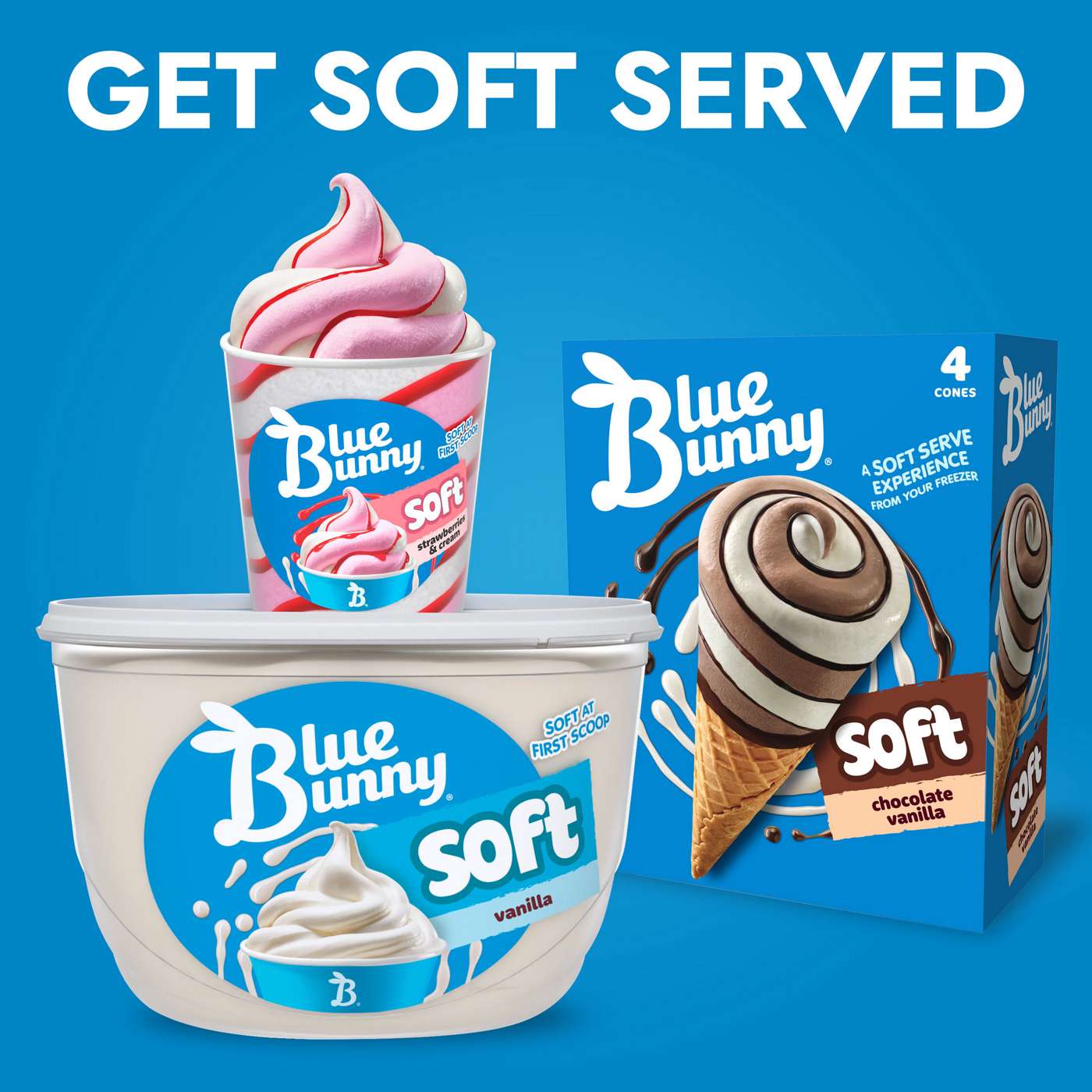 Blue Bunny Soft Vanilla Frozen Dairy Dessert Cups; image 3 of 3