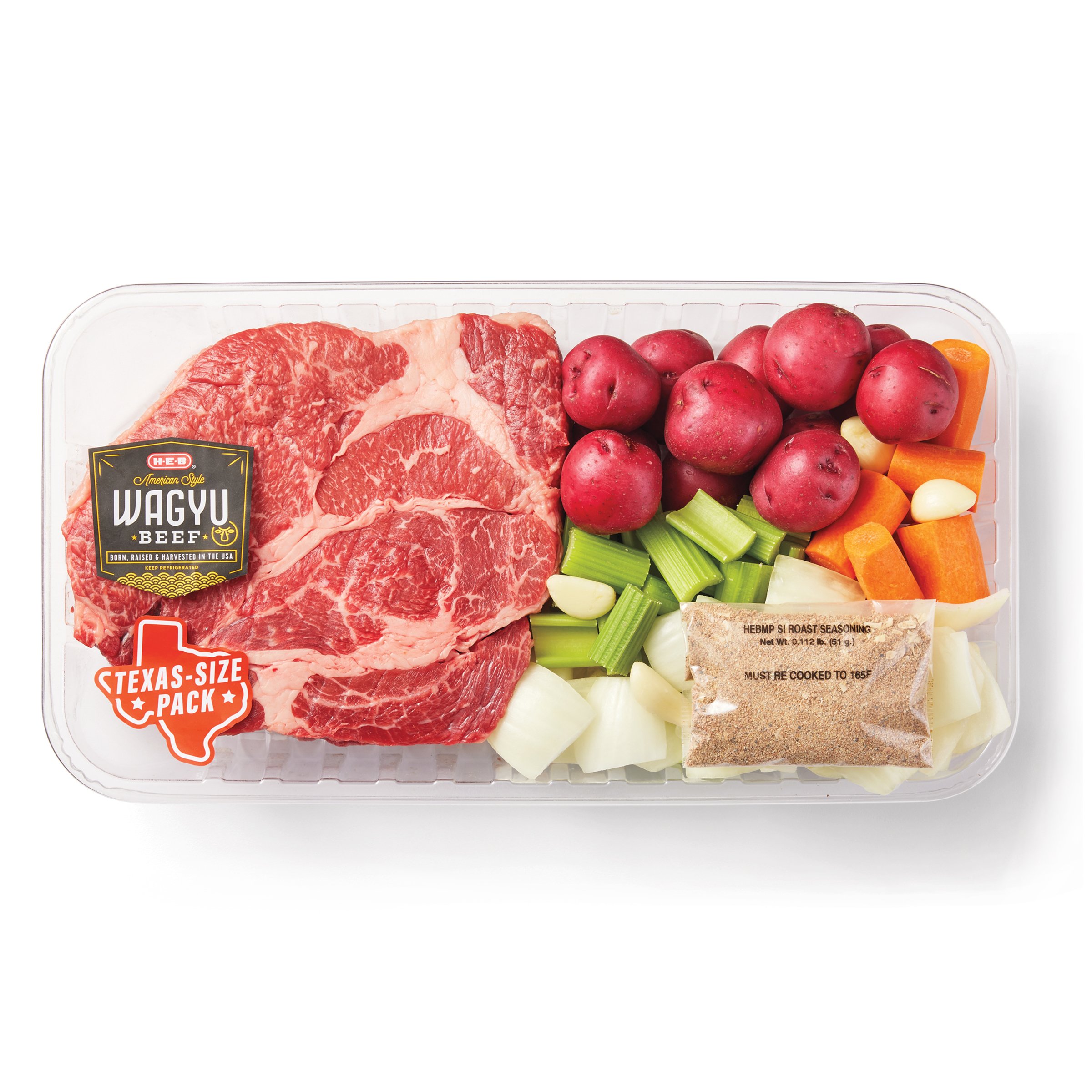HEB American Style Wagyu Beef Roast Kit Boneless Chuck Roast