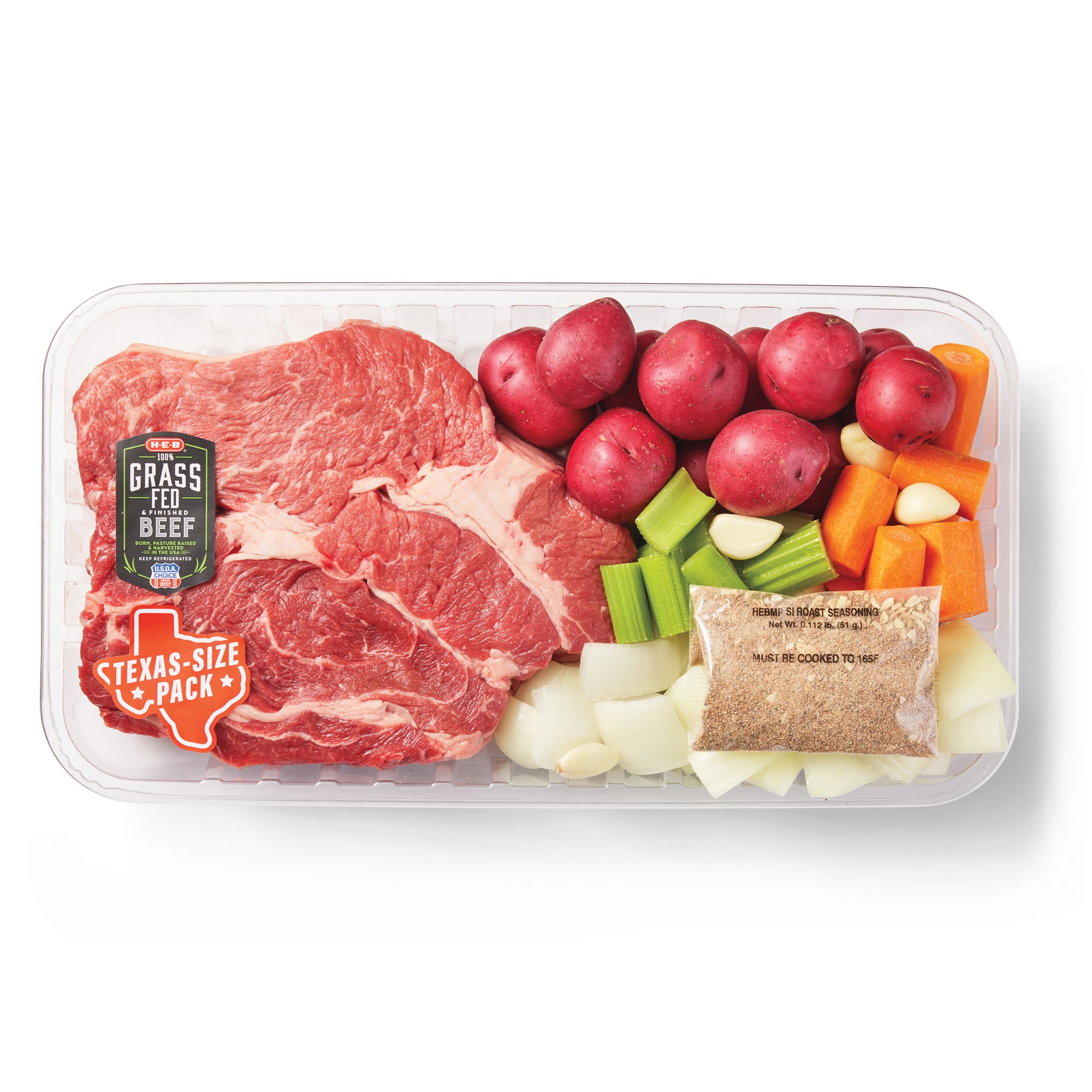 HEB Grass Fed & Finished Beef Roast Kit Boneless Chuck Roast