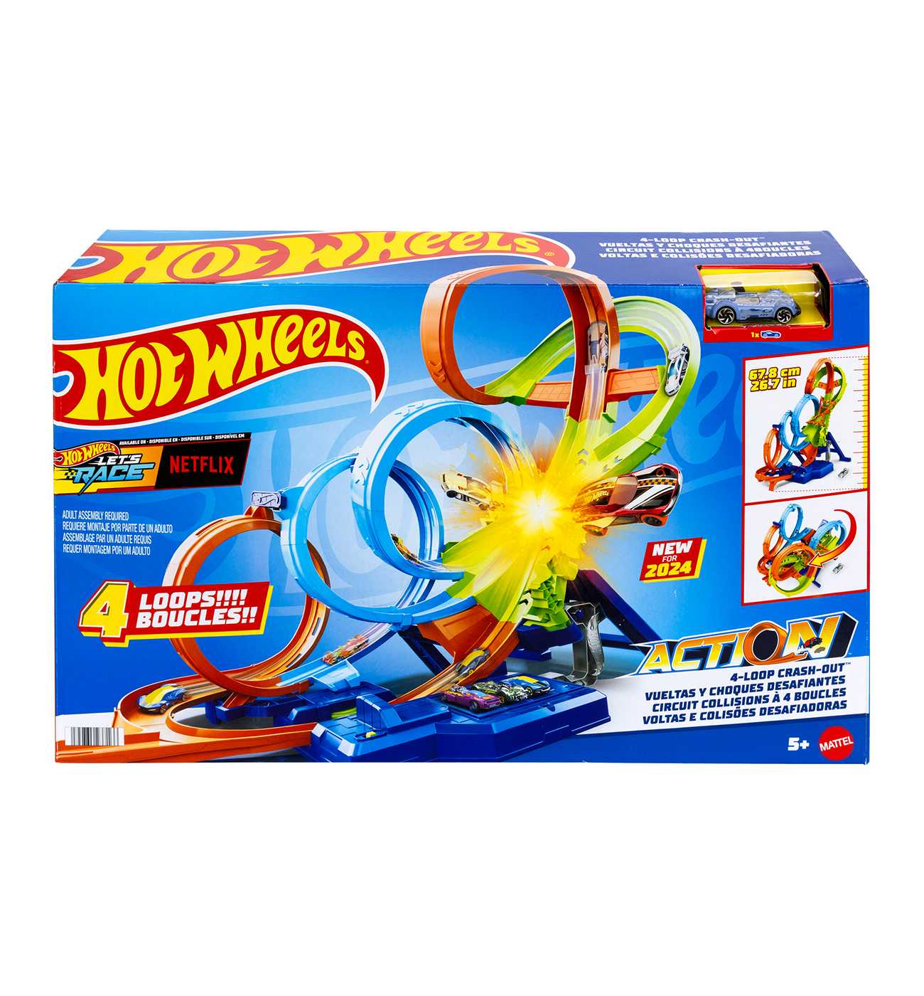 Hot Wheels Action 4-Loop Crash-Out Playset; image 1 of 3