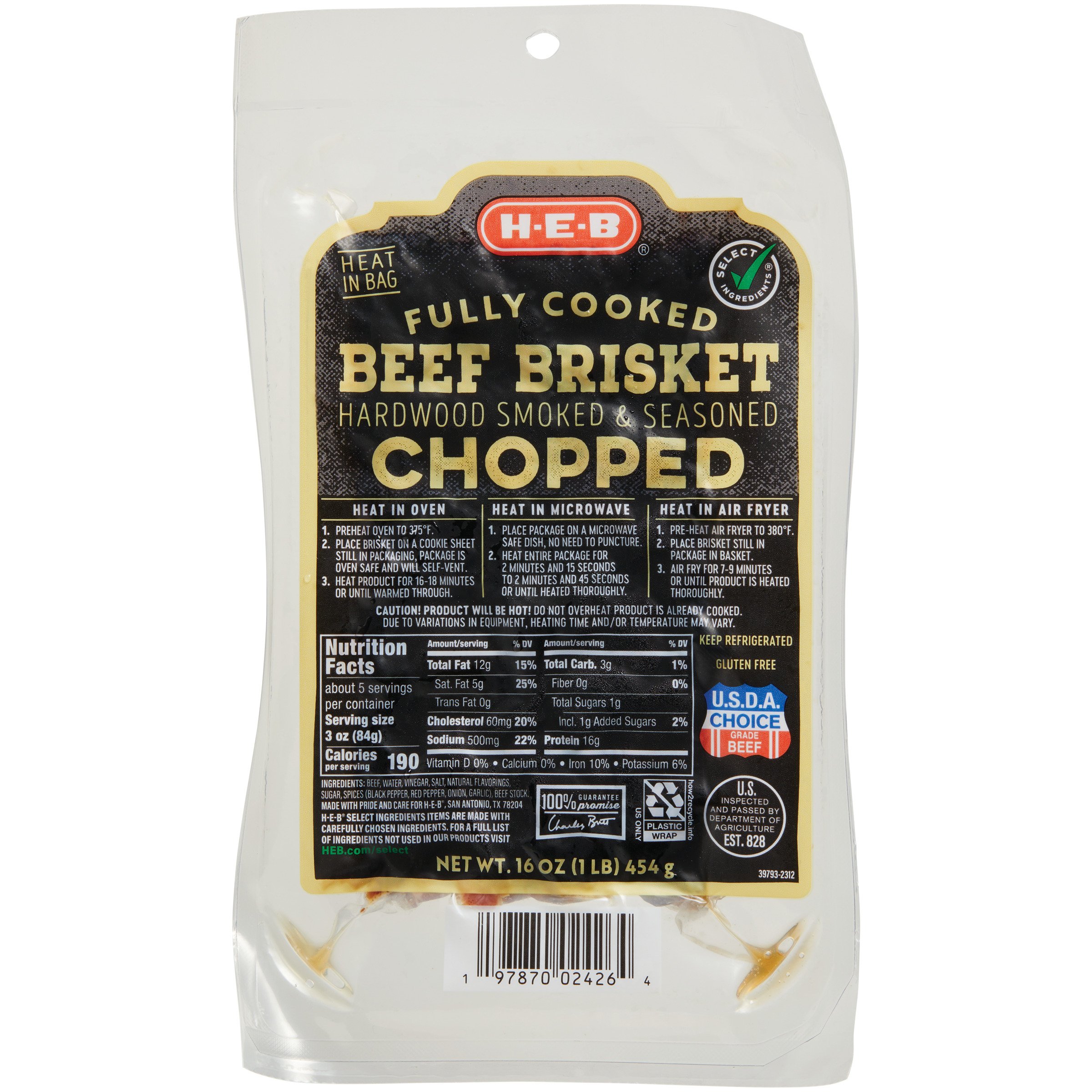 H-E-B Fully Cooked Seasoned Chopped Beef Brisket - Shop Beef at H-E-B