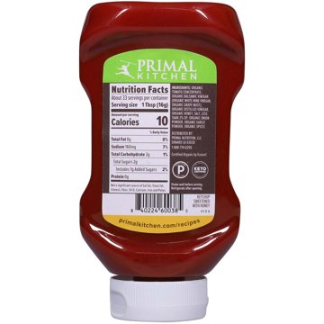 Primal Kitchen Organic Ketchup - Sweetened with Honey, 18.5 oz