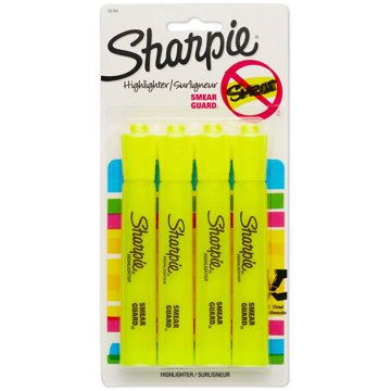 Sharpie Chisel Tip Tank Highlighters - Yellow Ink, 4 pk