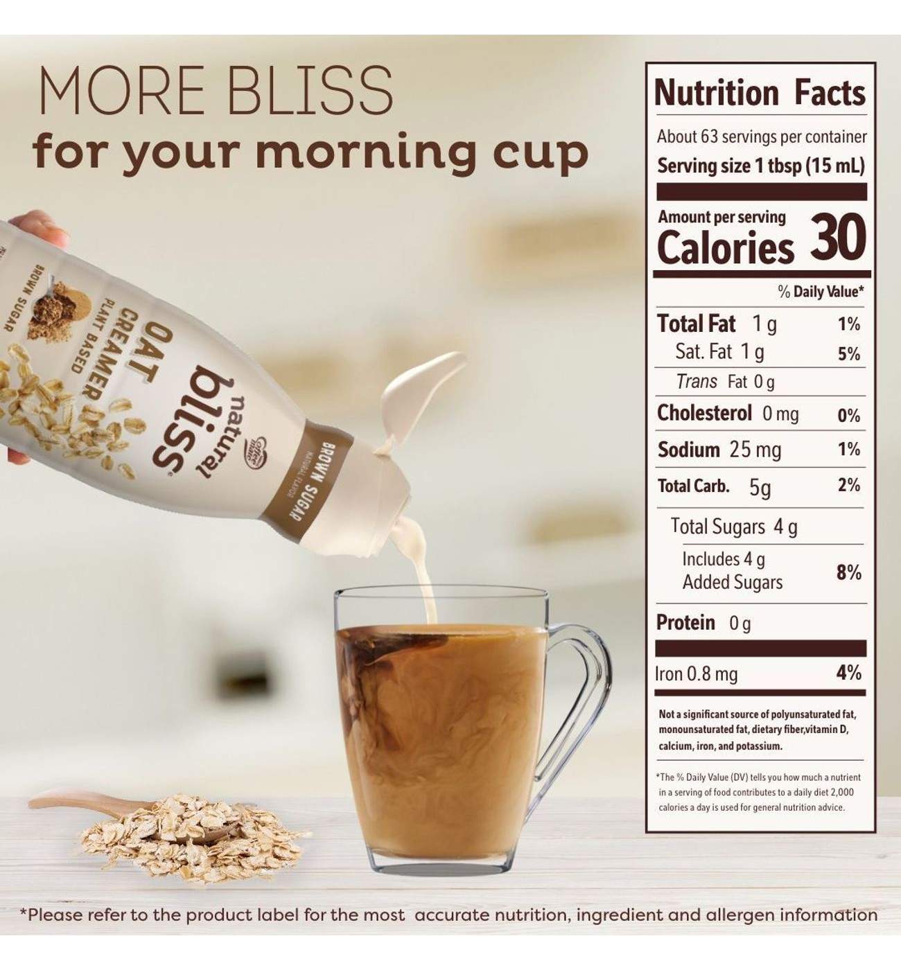 Nestle Coffee Mate Natural Bliss Oat Milk Creamer - Brown Sugar; image 2 of 6