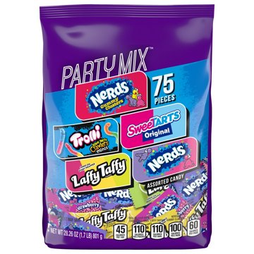 Nerds, SweeTARTS, Trolli, & Laffy Taffy Assorted Party Mix Candy, 75 pc