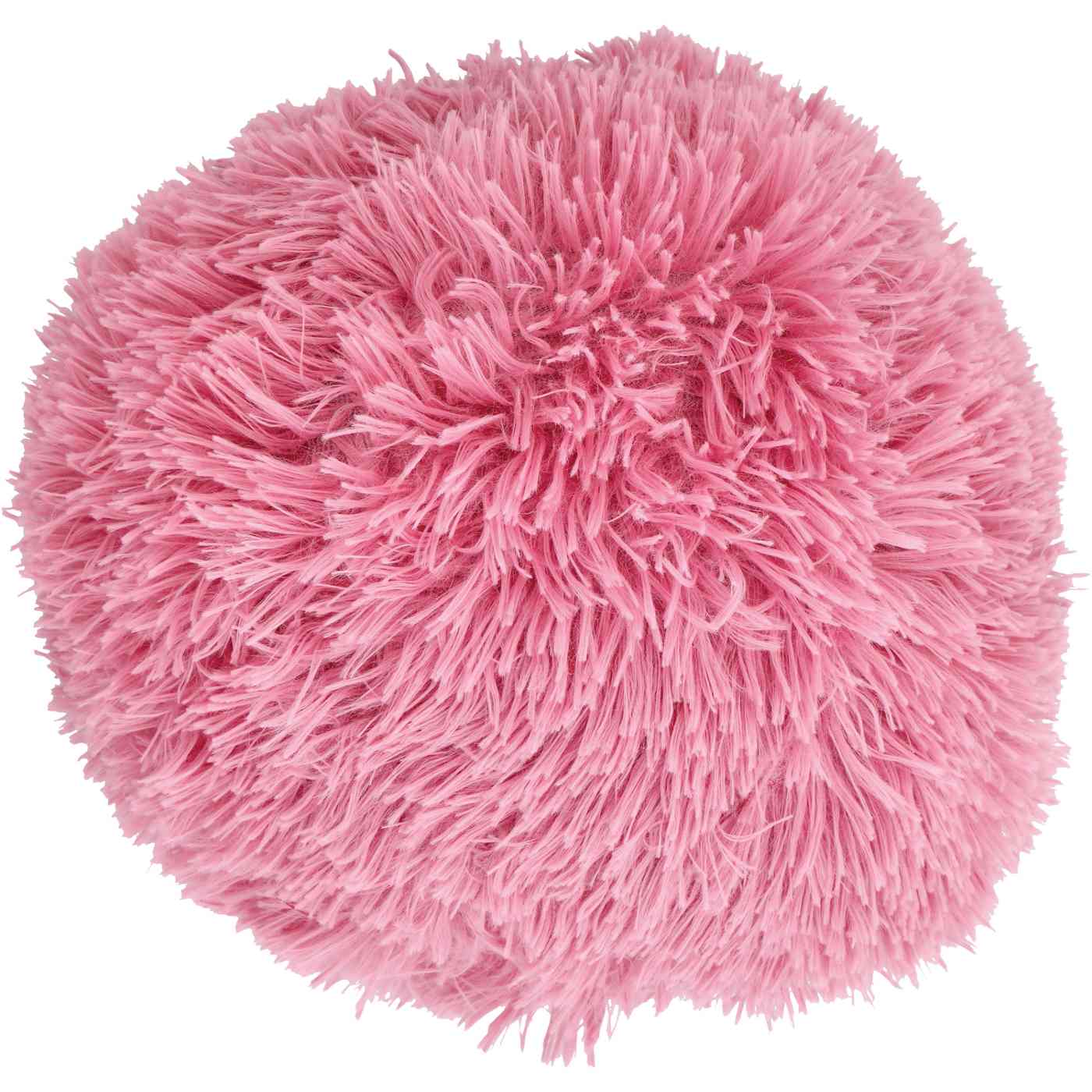 Destination Holiday Shaggy Round Pillow - Pink; image 1 of 2