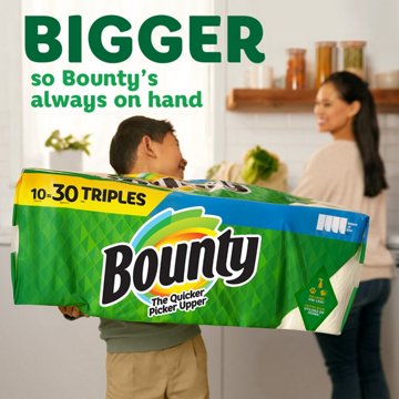 Bounty Full Sheet White Paper Towels, 6 Triple Rolls
