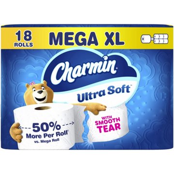 Charmin Charmin Toilet Paper Ultra Soft, 2-ply Bath Tissue, 18 Mega XL Rolls