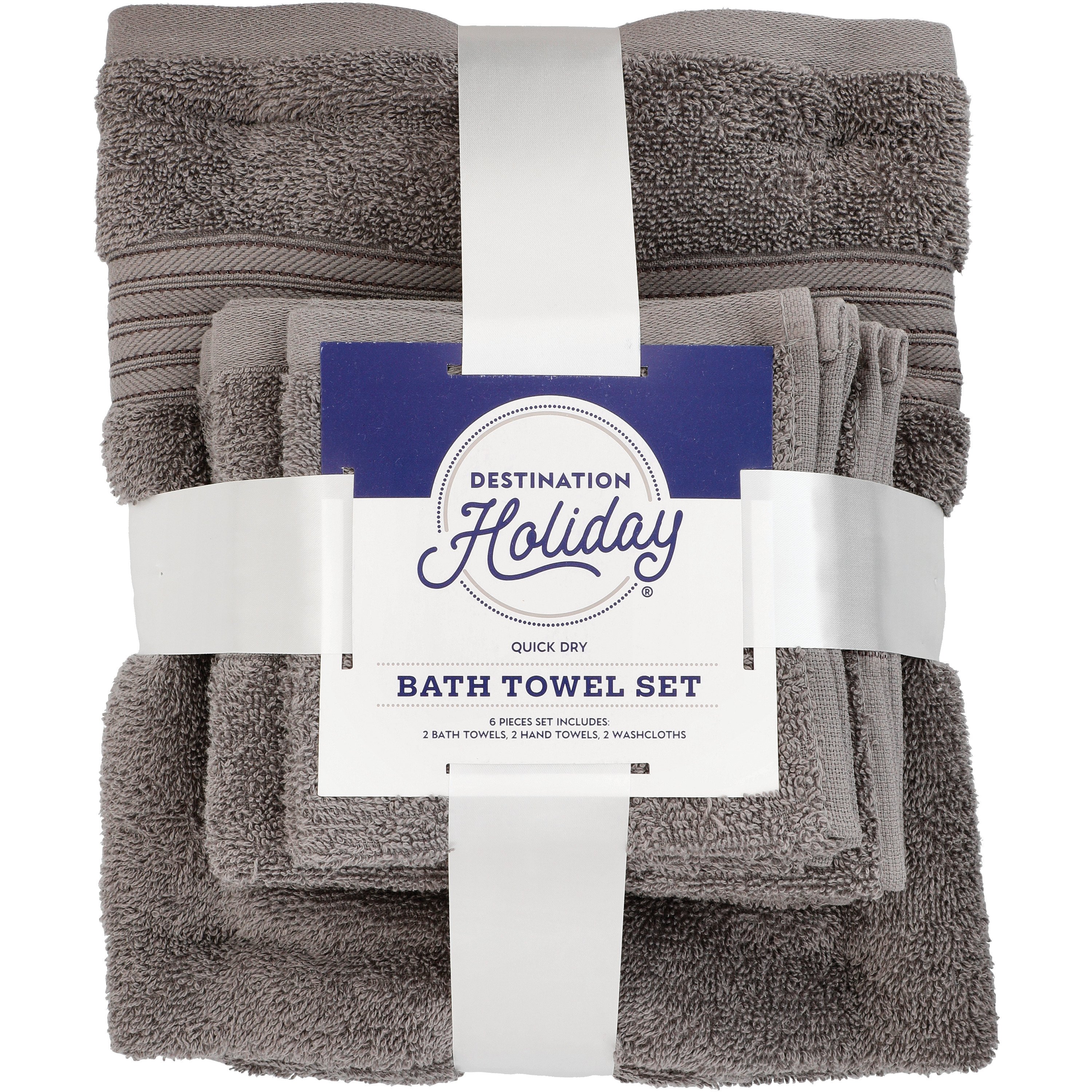 Destination Holiday Bath Towel Set - Grey - Shop Towels & washcloths at ...