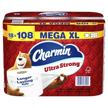 Charmin Ultra Strong Toilet Paper, 18 Mega XL Rolls