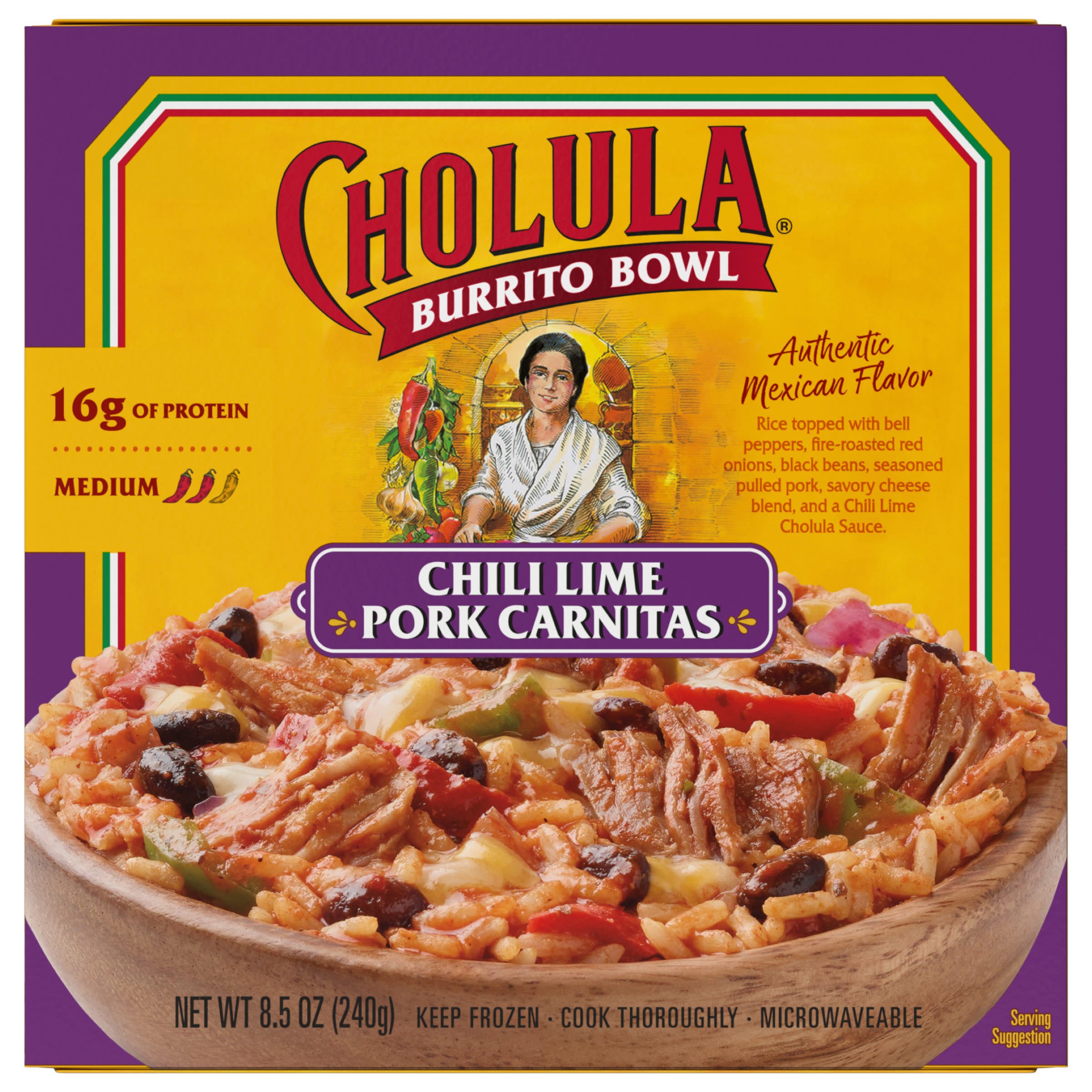 Cholula Burrito Bowl Chili Lime Pork Carnitas Frozen Meal Shop Entrees And Sides At H E B 2350