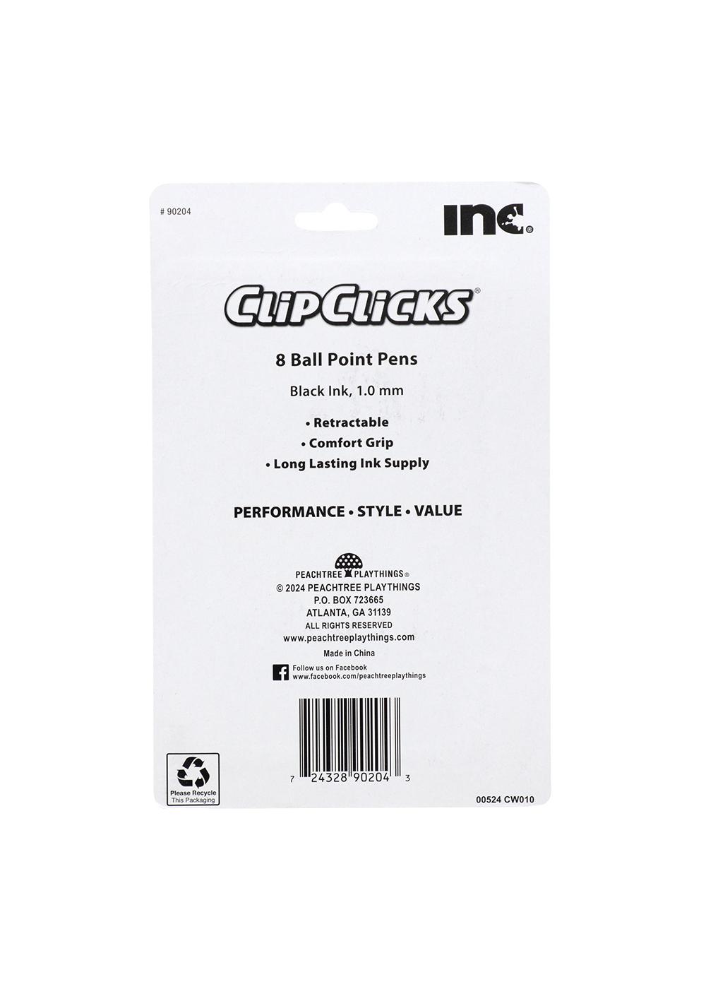 Inc Clip Clicks 1.0mm Retractable Ball Point Pens - Black Ink; image 2 of 3