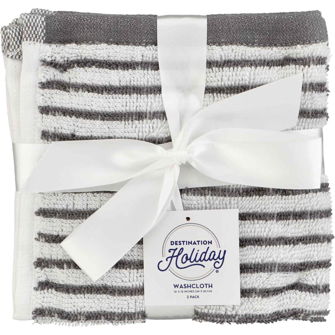 Destination Holiday Washcloths - Grey, 12"x 12"; image 1 of 3