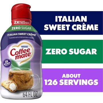 Nestle Coffee Mate Zero Sugar Liquid Coffee Creamer - Italian Sweet Creme, 64 oz