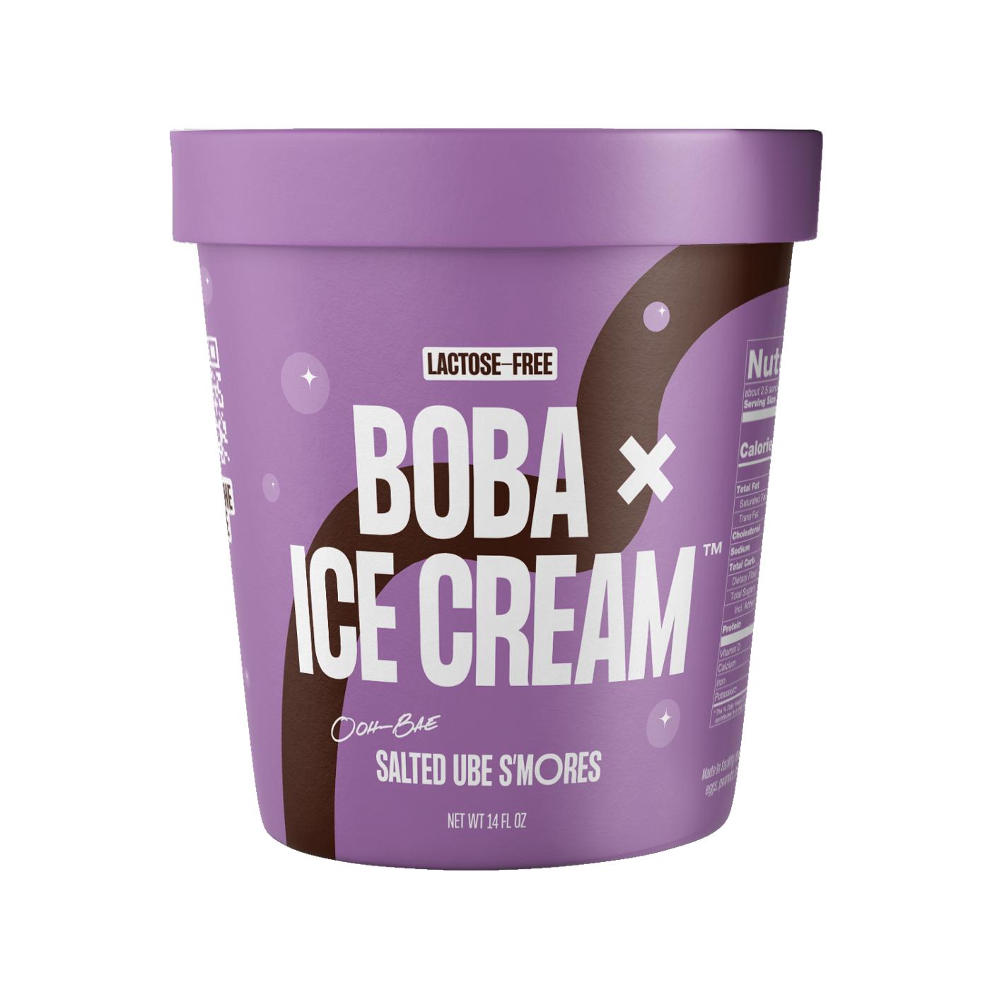 Boba X Ice Cream Lactose-Free Salted Ube S'Mores; image 1 of 3