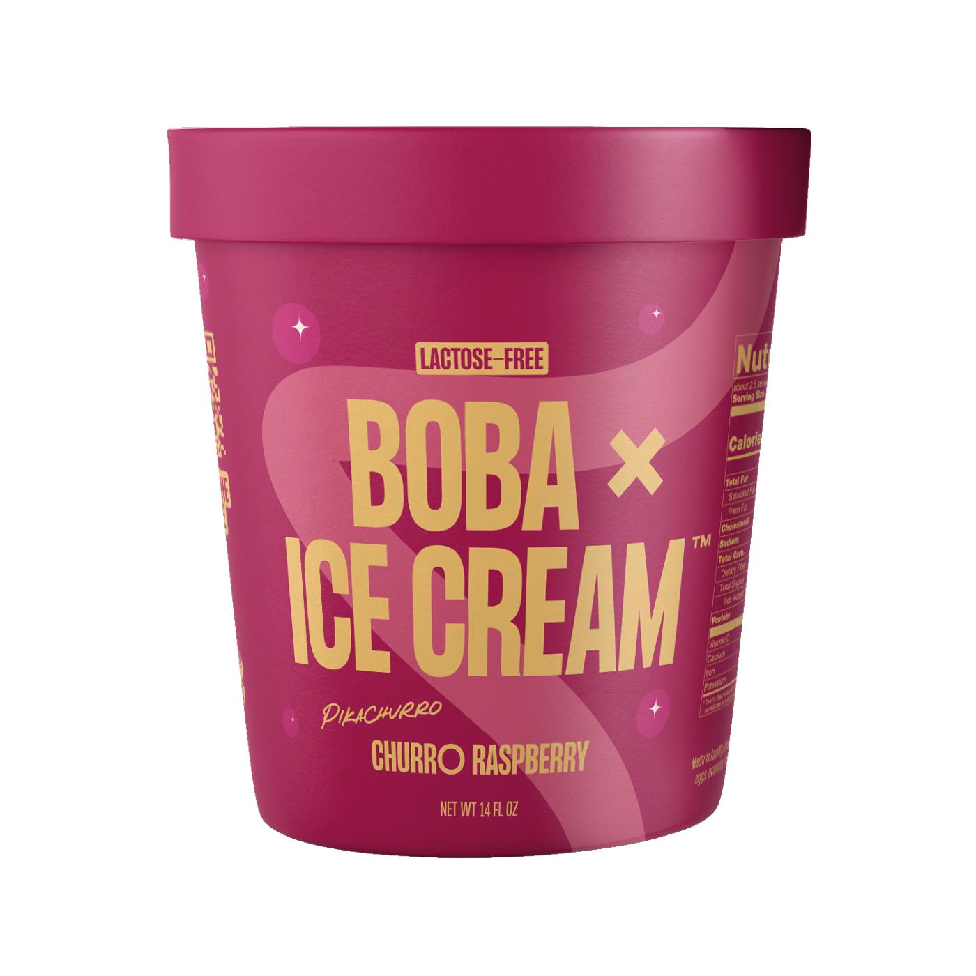 Boba X Ice Cream Lactose-Free Churro Raspberry; image 1 of 3