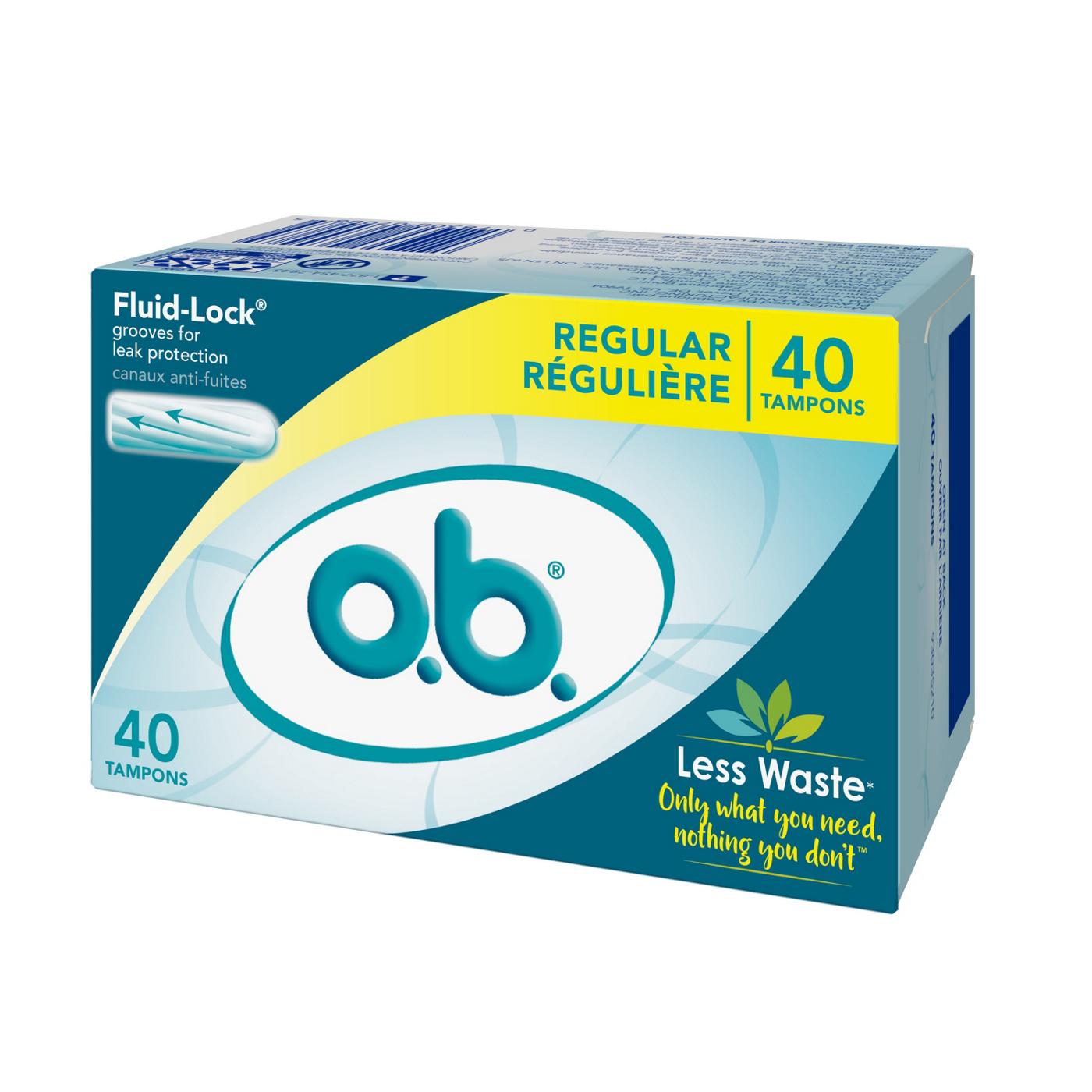 o.b. Applicator Free Digital Tampons Regular Absorbency; image 2 of 3