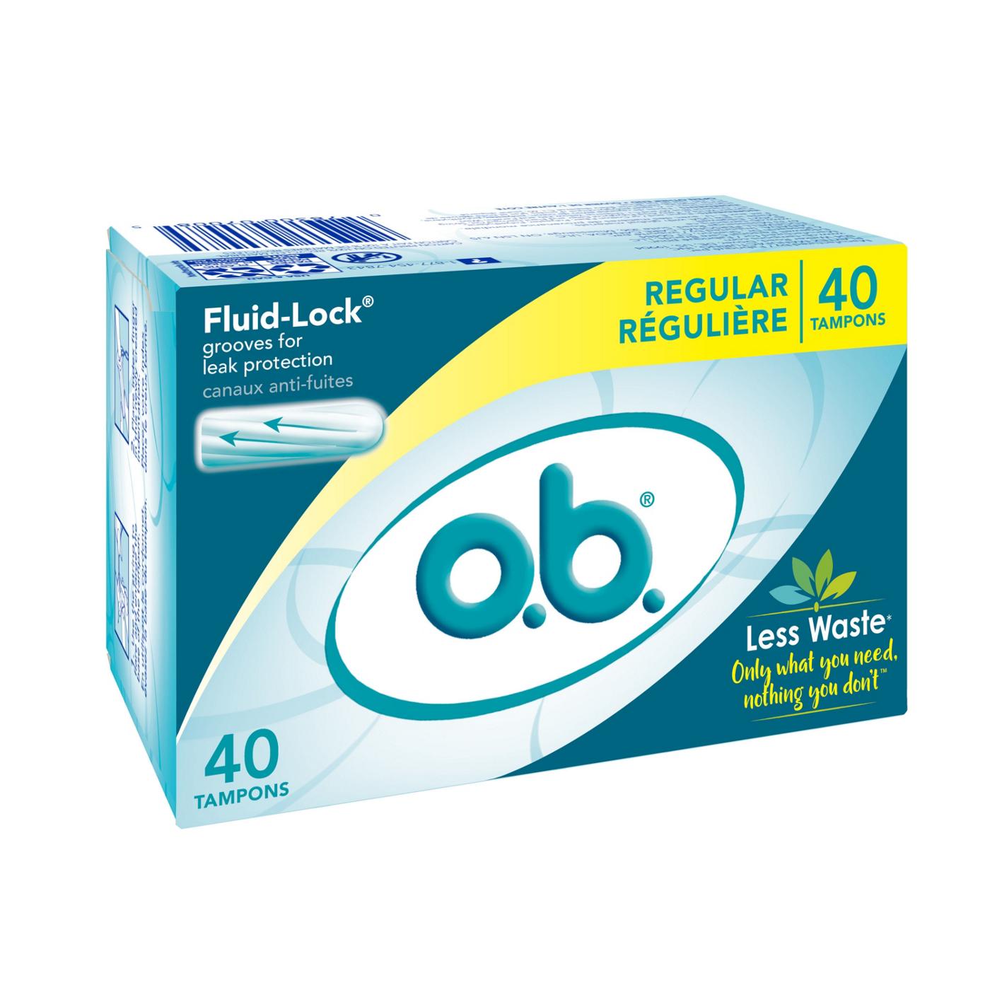 o.b. Non-Applicator Tampons - Regular; image 2 of 6