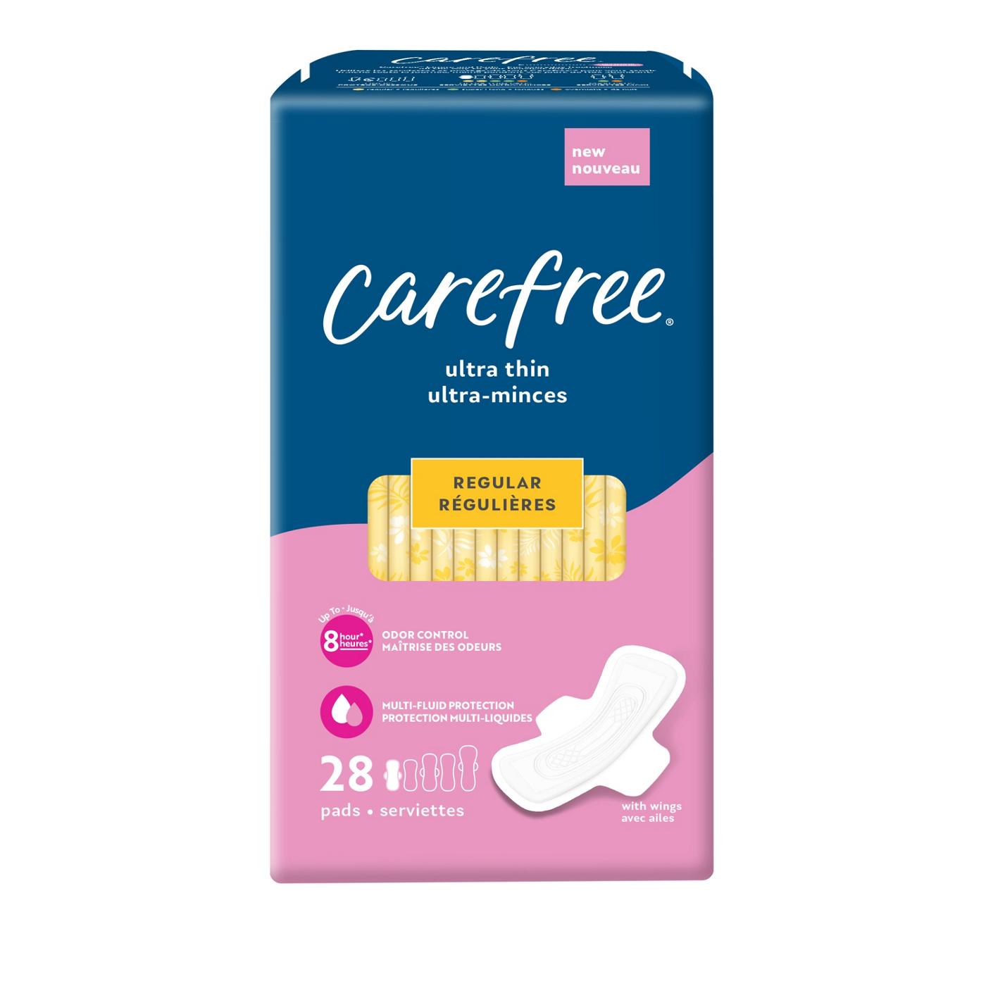 Carefree Ultra Thin Regular Pads With Wings; image 1 of 8