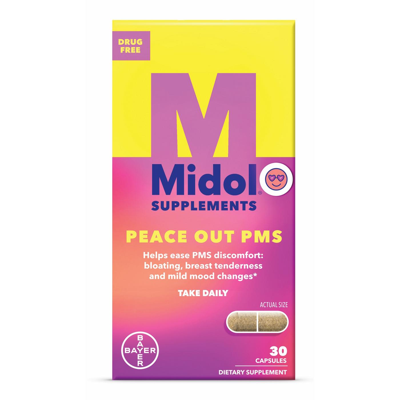 Midol Supplements Peace Out PMS Capsules; image 1 of 6