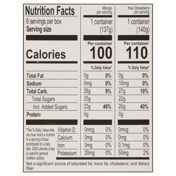 Luigi's Real Italian Ice Mango & Kiwi Strawberry Cups, 6 ct