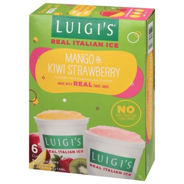 Luigi's Real Italian Ice Mango & Kiwi Strawberry Cups, 6 ct