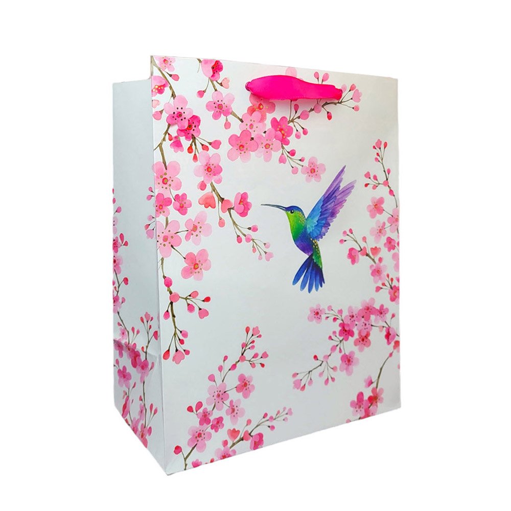 Marcel Schurman Hummingbird Cherry Blossoms Gift Bag - White - Shop ...