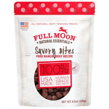 Full Moon Natural Essentials Savory Beef Bites Dog Treats, 8 oz