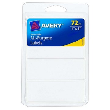 Avery Removable All-Purpose Labels, 72 ct