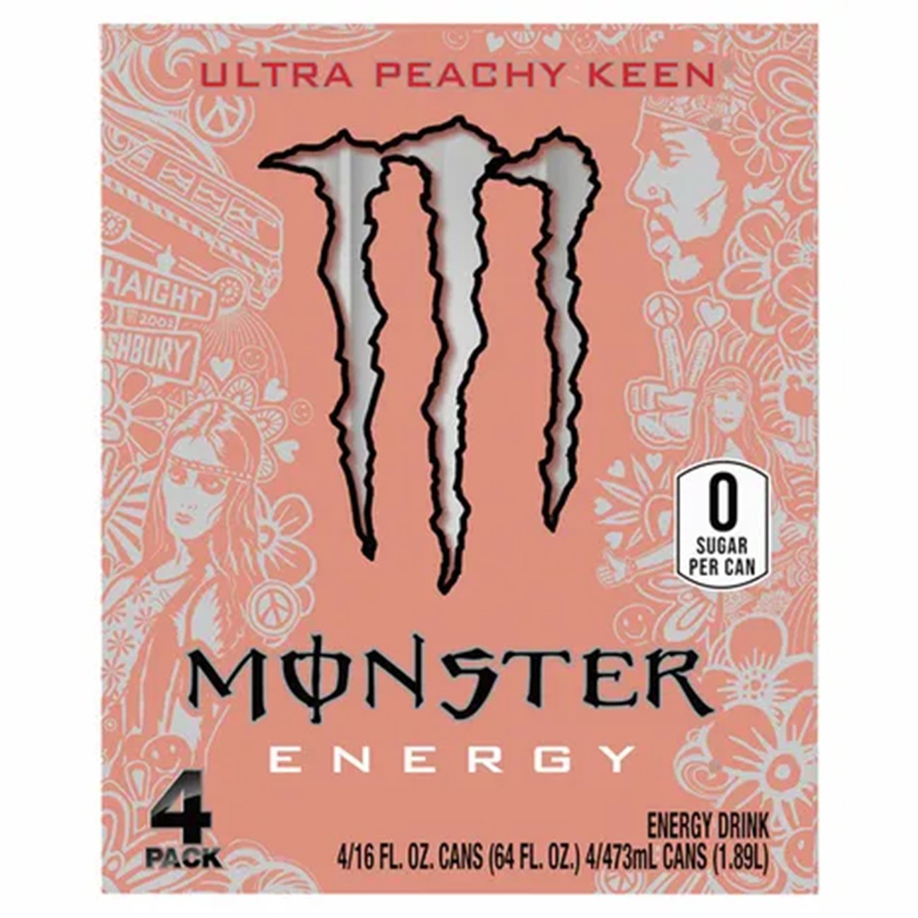 Monster Energy Ultra Peachy Keen Energy Drink 4 Pk Cans - Shop Sports ...