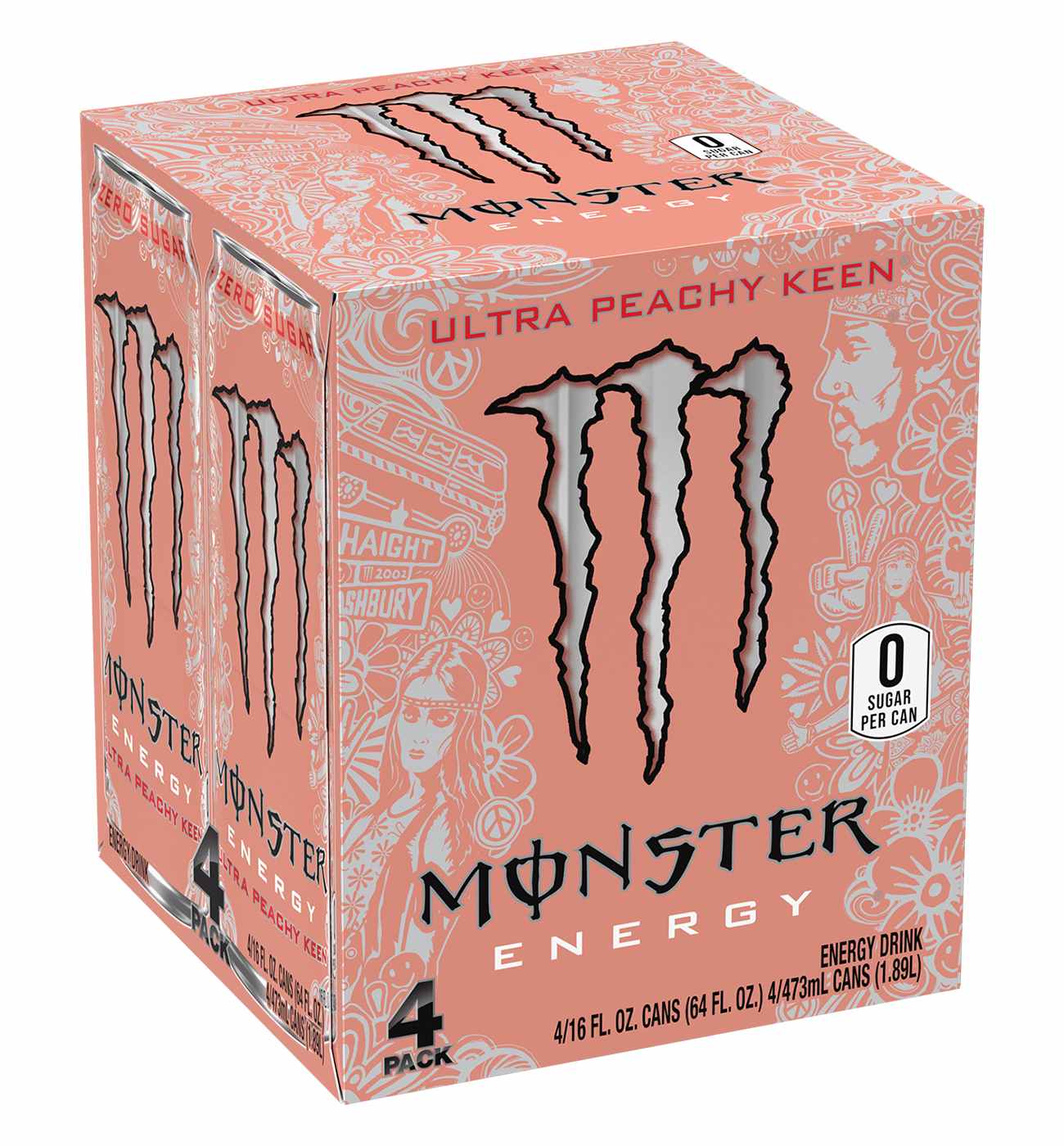Monster Energy Ultra Peachy Keen Energy Drink 4 pk Cans; image 2 of 2