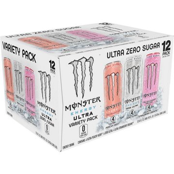 Monster Energy Ultra Zero Sugar Energy Drink Variety 12 pk Cans, 16 oz