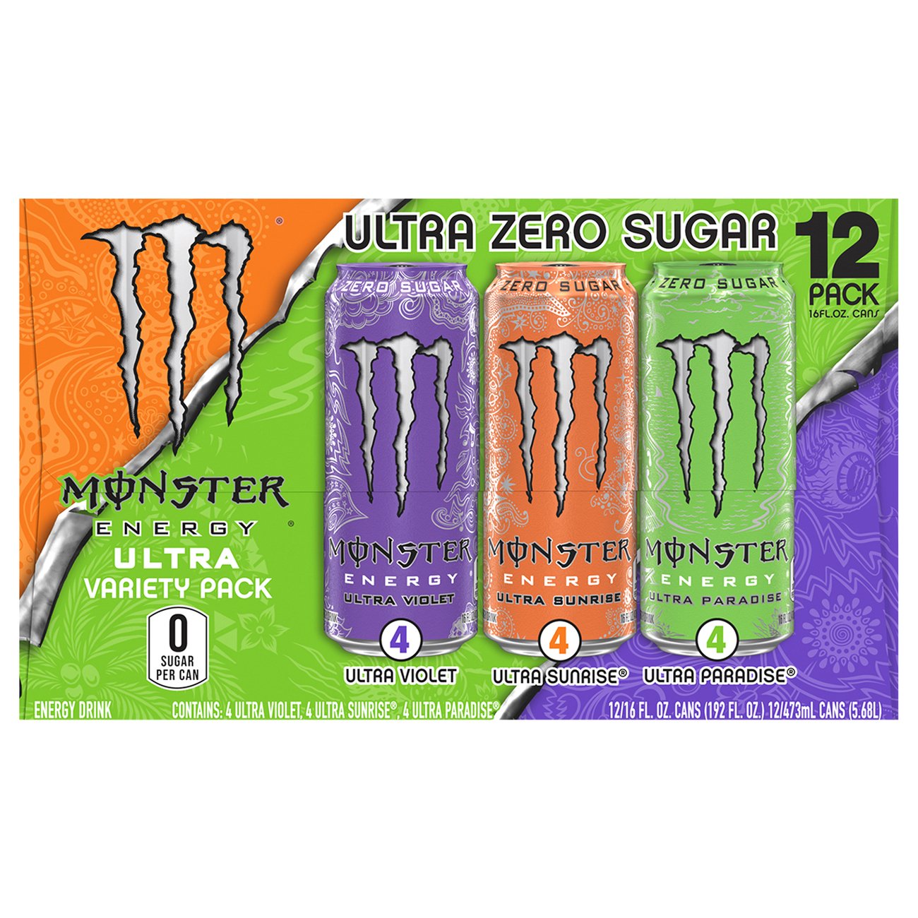 Monster Energy Ultra Zero Sugar Energy Drink Variety 12 pk Cans - Shop ...