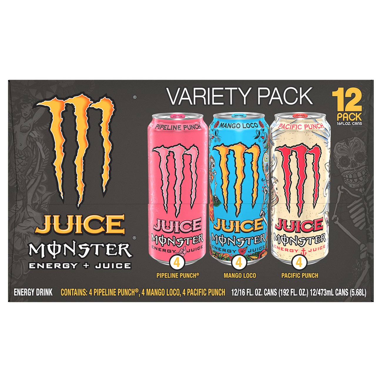 Monster Energy Juice Energy Drink Variety 12 pk Cans - Shop Sports