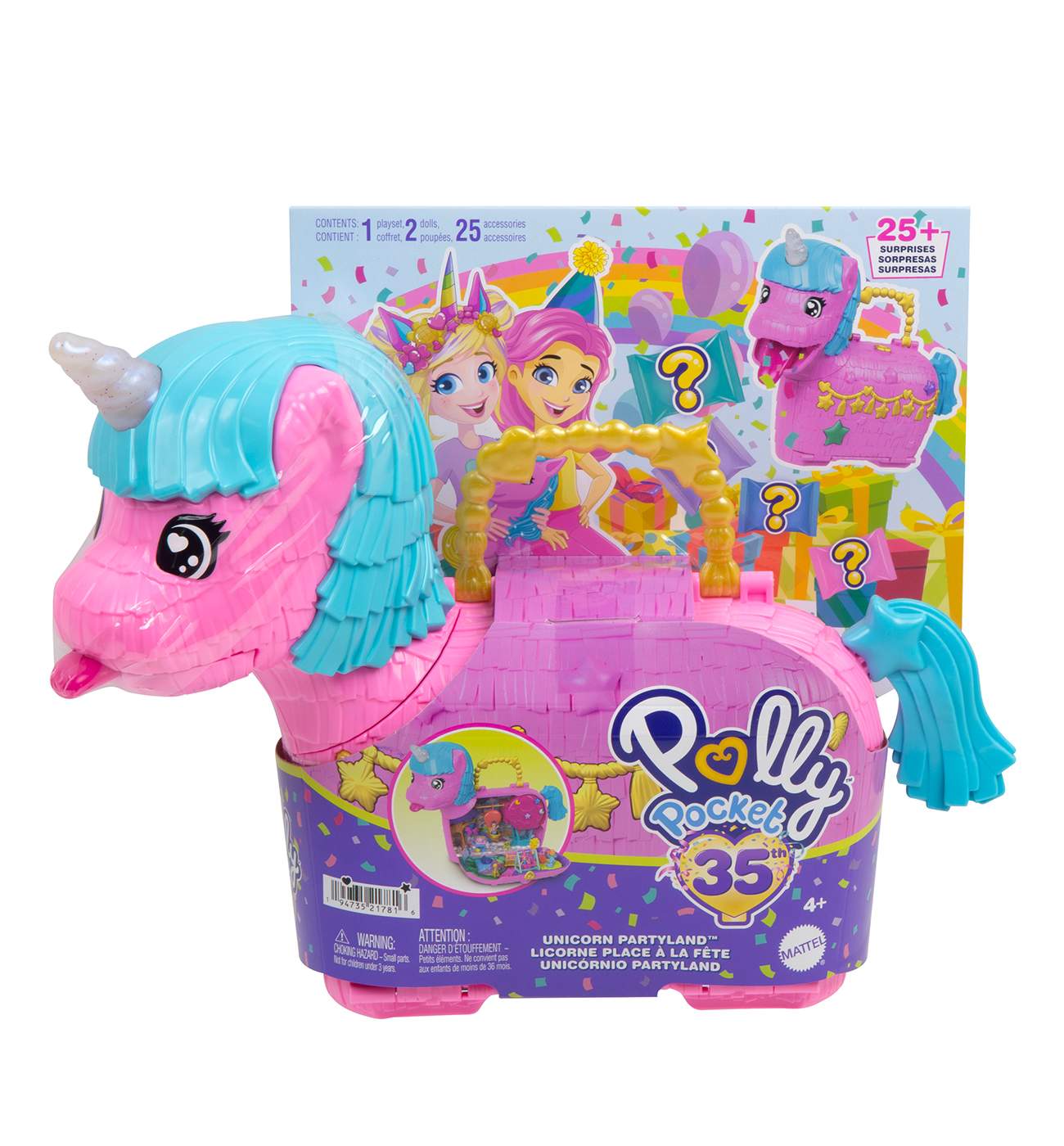 Polly Pocket Unicorn Partyland Doll Playset; image 1 of 2