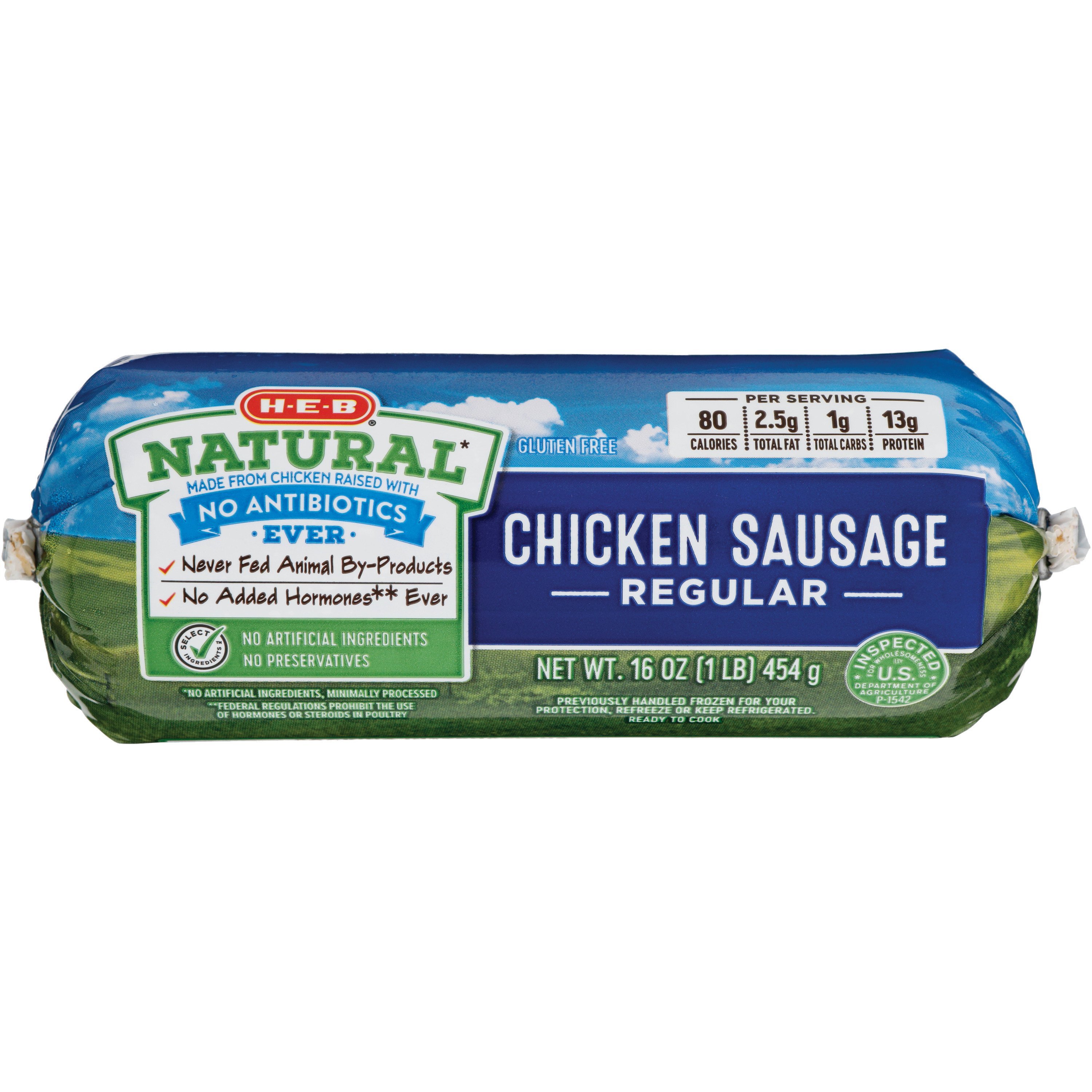 H-E-B Natural Chicken Breakfast Sausage - Regular - Shop Sausage at H-E-B